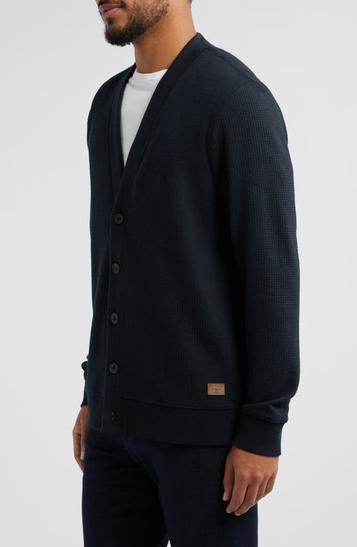 Travismathew Pristine Shore Waffle Cardigan In Black