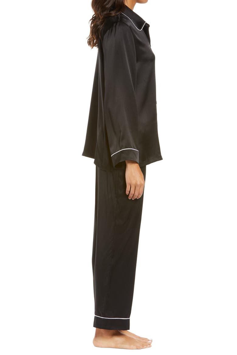 Silk Pajamas, Alternate, color, BLACK