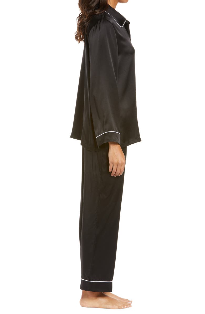 Papinelle Silk Pajamas, Alternate, color, Black