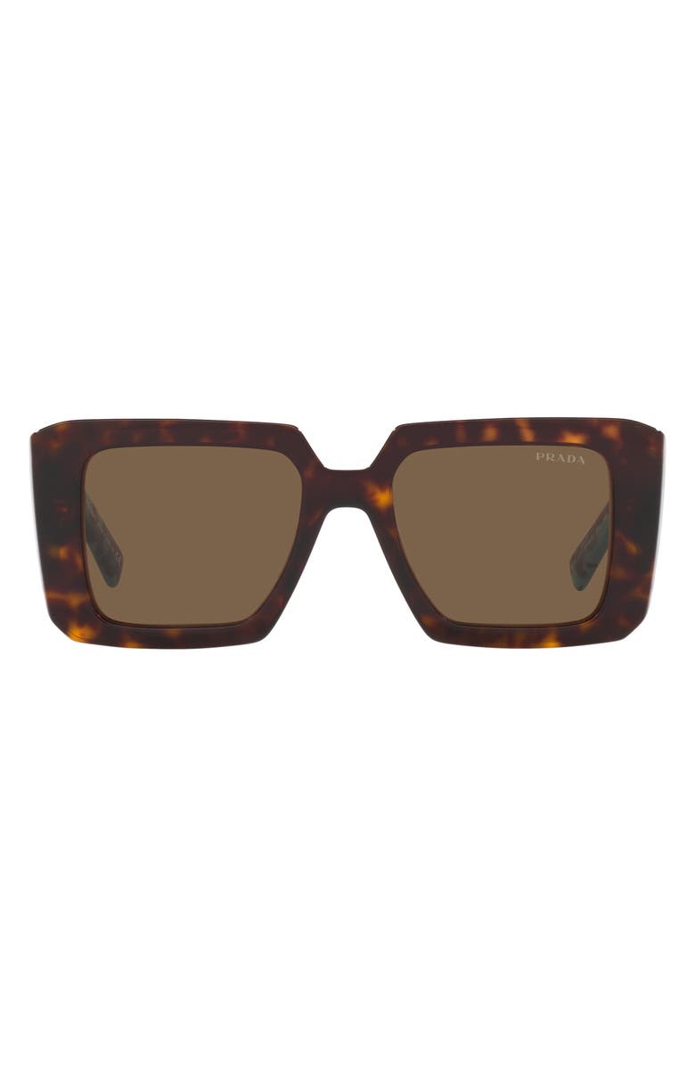 Prada 51mm Square Sunglasses, Main, color, Tortoise