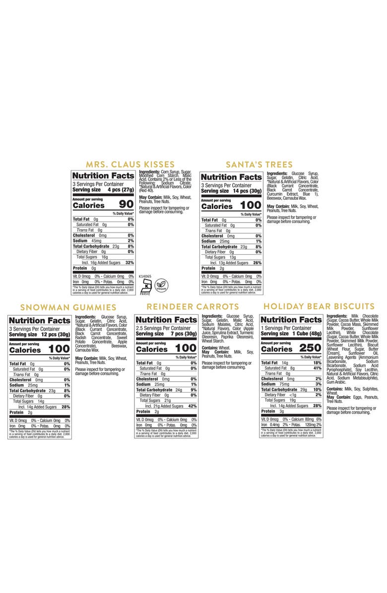 sugarfina Holiday Set of 5 Candy Cubes, Alternate, color,