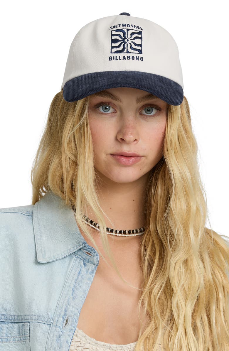 Billabong Embroidered Cotton Twill Baseball Cap, Alternate, color, Ink