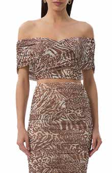 AFRM Fabiola Off the Shoulder Crop Top