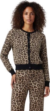 Lords of Harlech Leopard Womens Cropped Cardigan