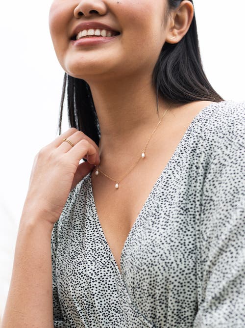 Able Triple Pearl Necklace In Goldilled