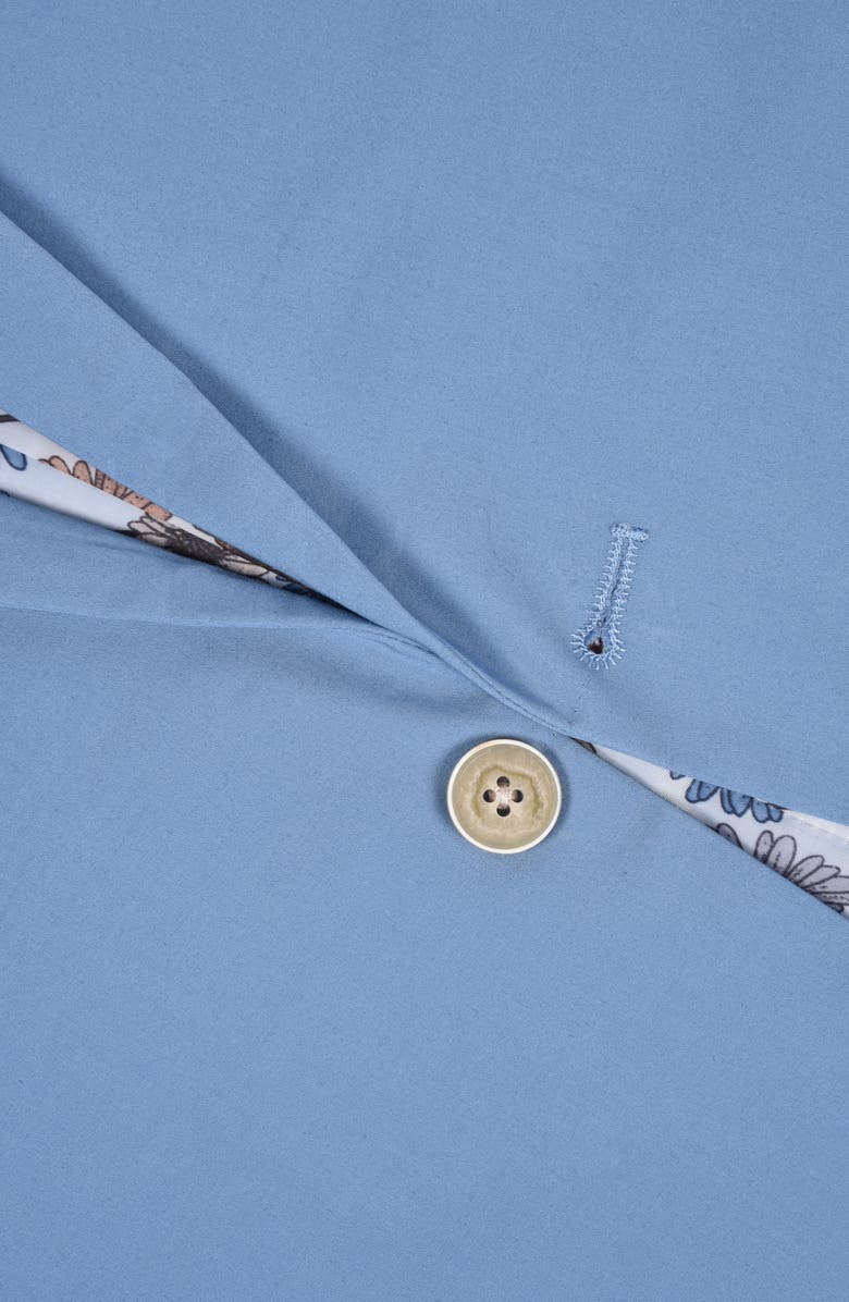 SAVILE ROW CO Brixton Light Blue Solid Two Button Peak Lapel Trim Fit Stretch Cotton Suit, Alternate, color, 