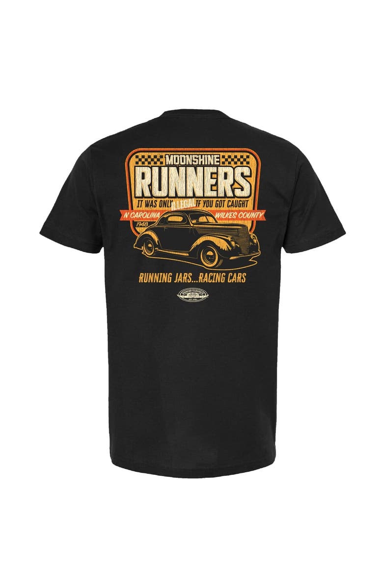 CHECKERED FLAG Men's Checkered Flag Sports Black NASCAR Moonshine Runners T-Shirt, Alternate, color, Black