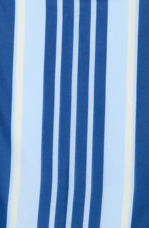 Steve Madden Stripe & Sporty Oblong Scarf In Blue