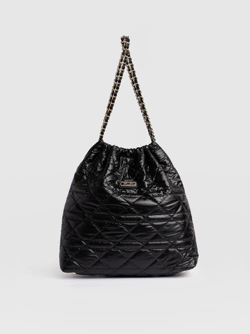 Saint + Sofia Camilla Drawstring Tote Bag In Black