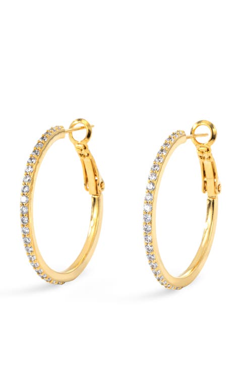 Pave Hoop Earrings