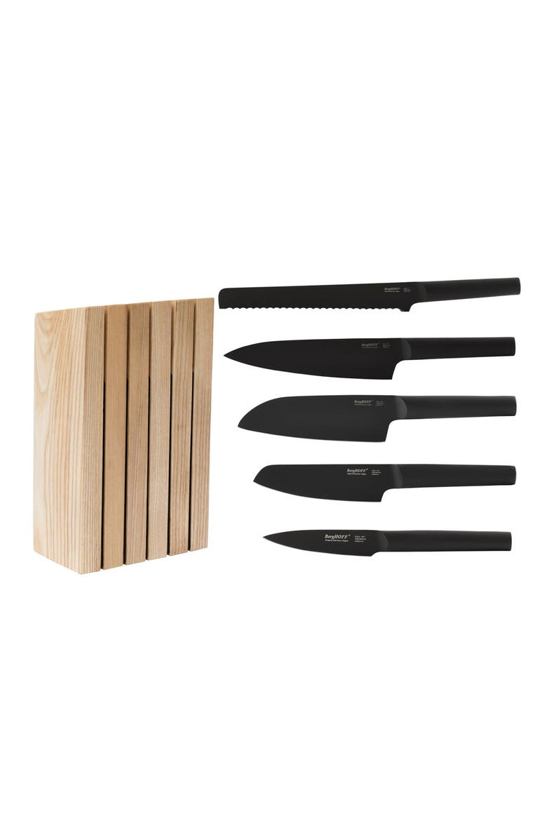 INTERNATIONAL Ron Knife Block 6-Piece Set - Black, Main, color, BLACK