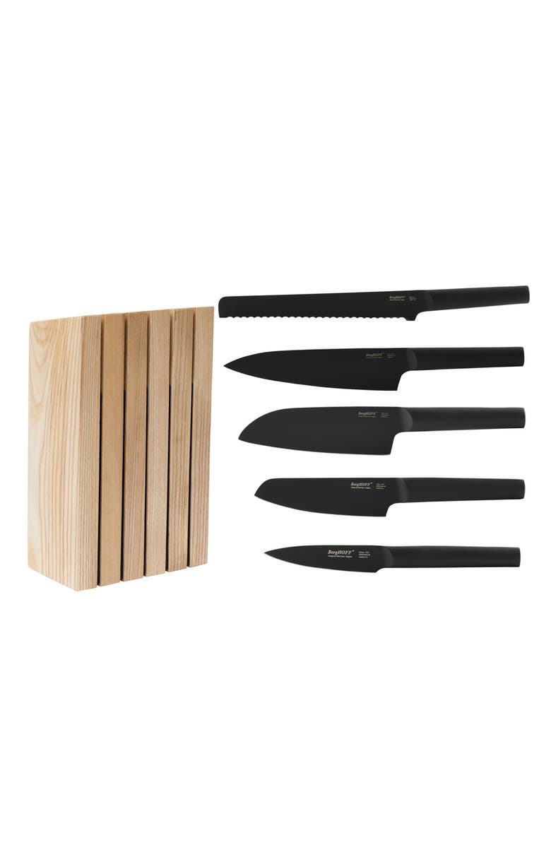 BergHOFF INTERNATIONAL Ron Knife Block 6-Piece Set - Black, Main, color, Black