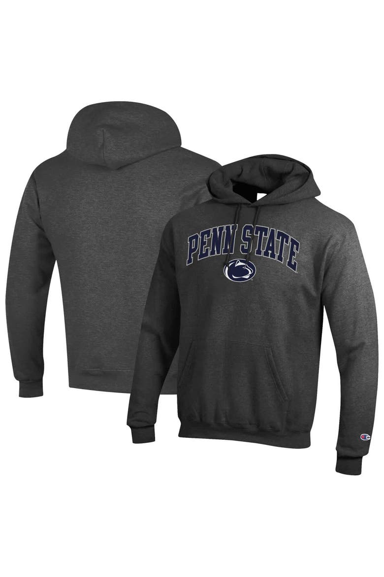 Men's Champion  Charcoal Penn State Nittany Lions Arched Logo Fleece Pullover Hoodie, Alternate, color, Charcoal