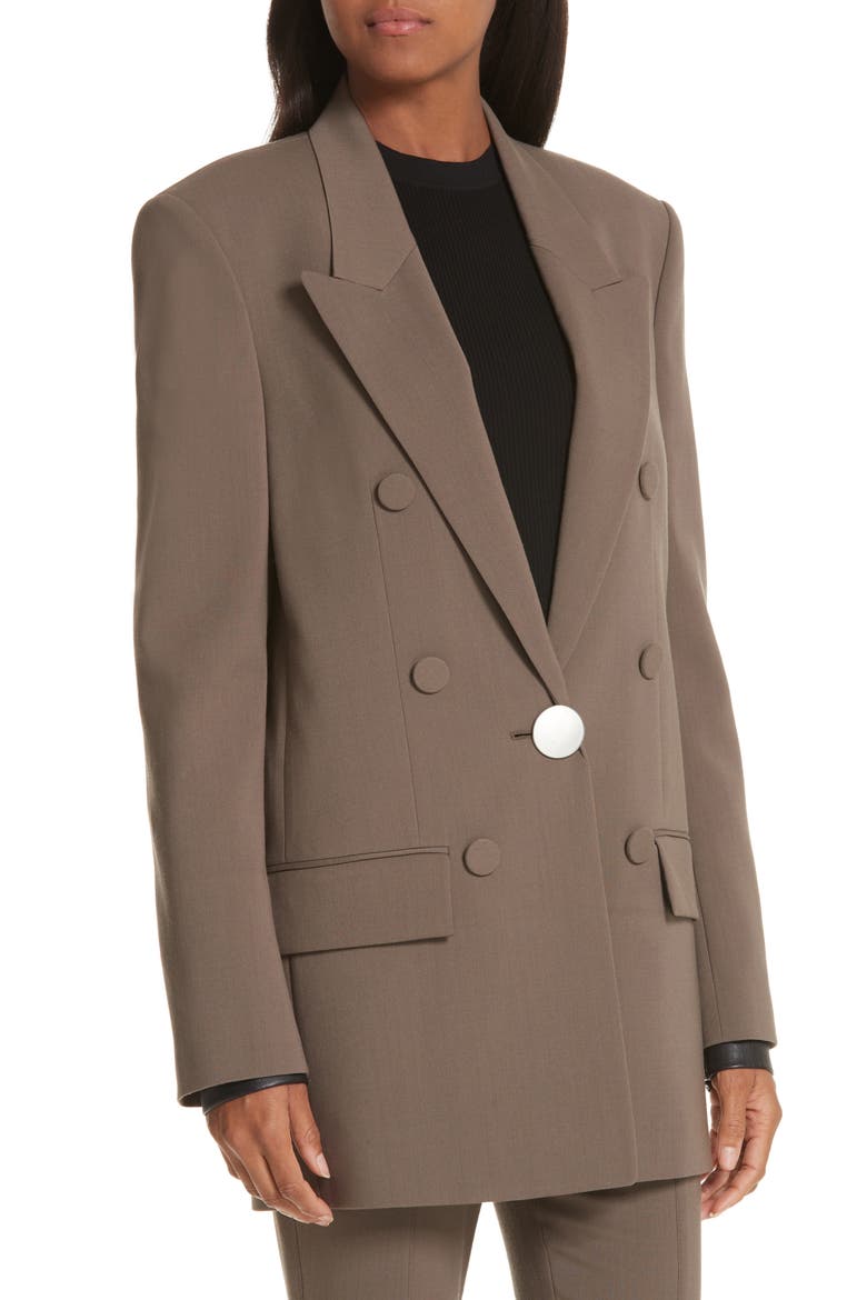 Leather Cuff Blazer, Alternate, color, KHAKI GREEN