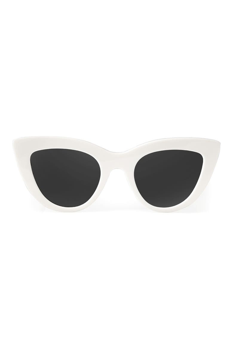Leia 49mm Cat Eye Sunglasses, Main, color, WHITE/ BLACK