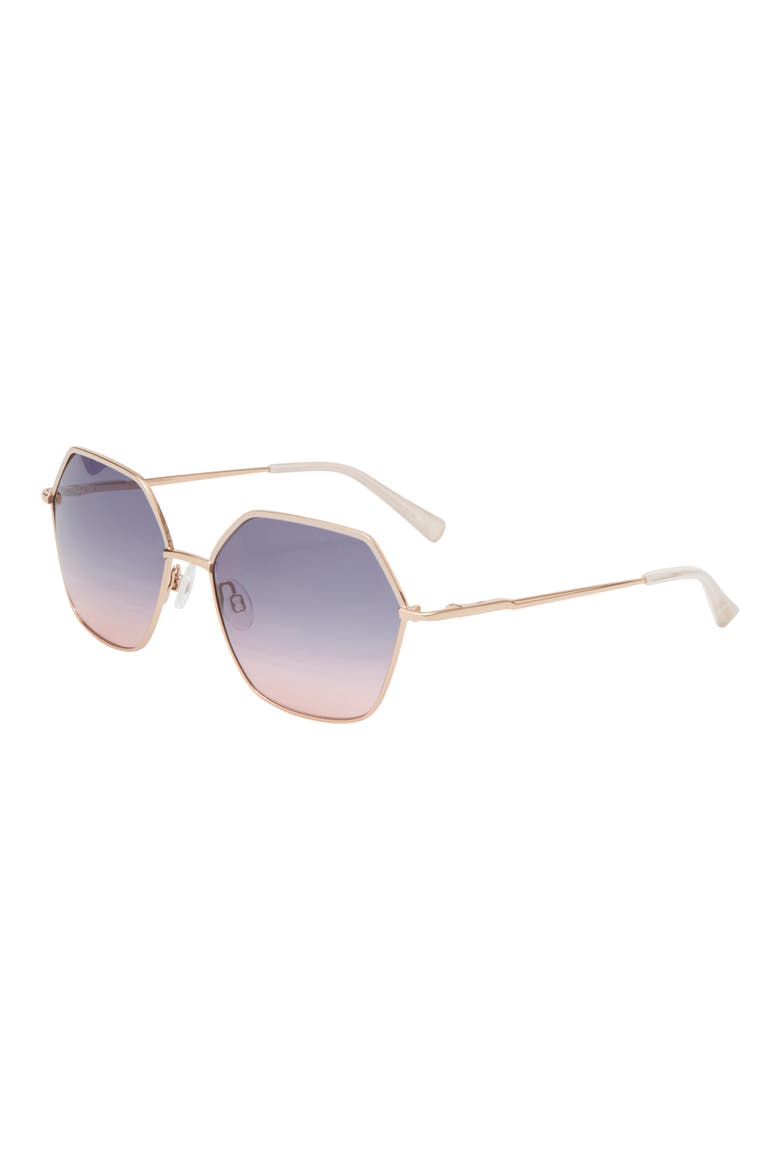 57mm Oversize Sunglasses, Alternate, color, ROSE GOLD