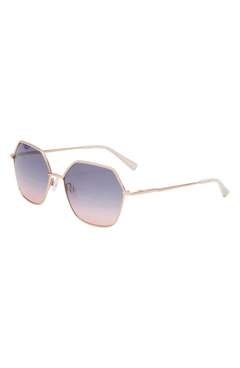 Ted Baker 57mm Oversize Sunglasses, Alternate, color, Rose Gold