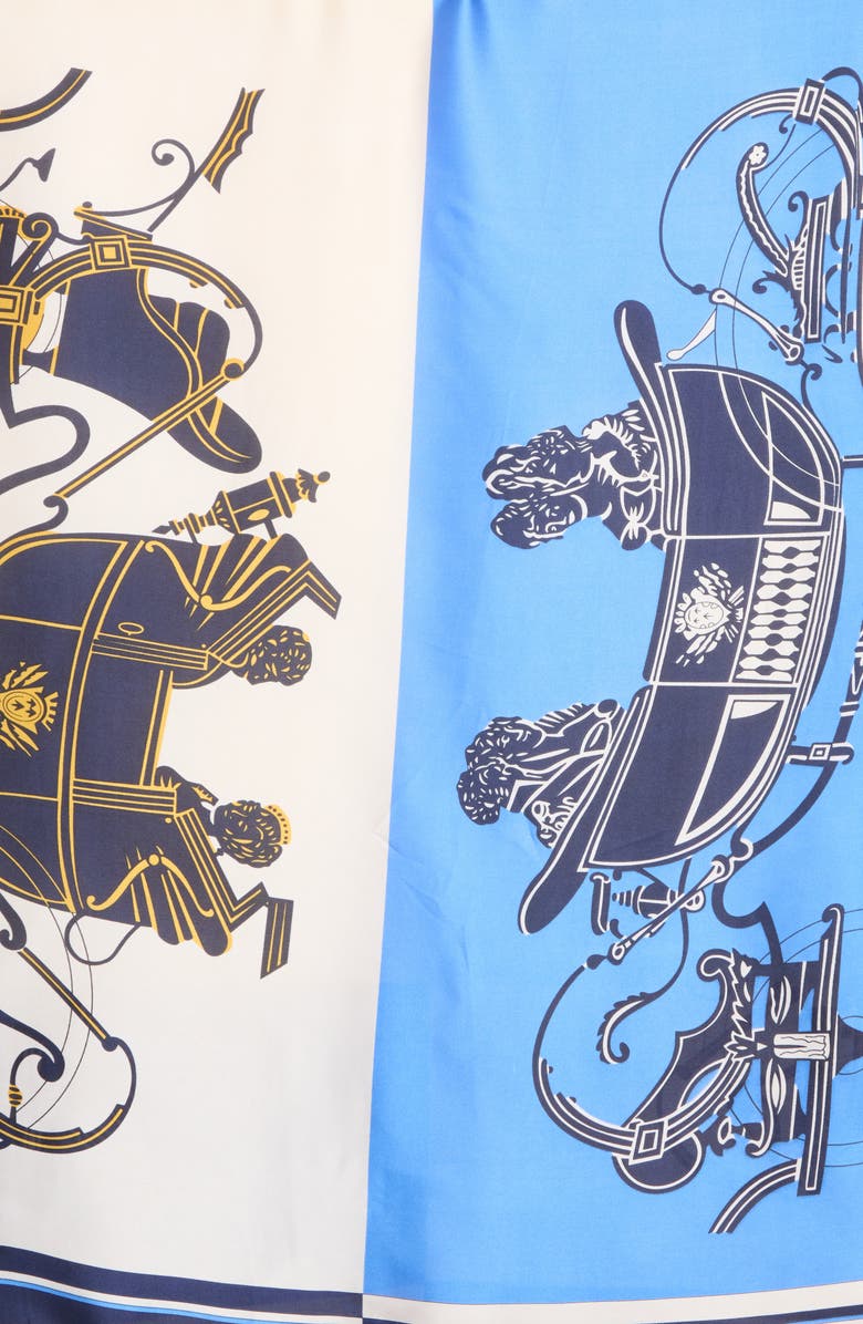 La Fiorentina Horse Print Scarf, Alternate, color, Blue