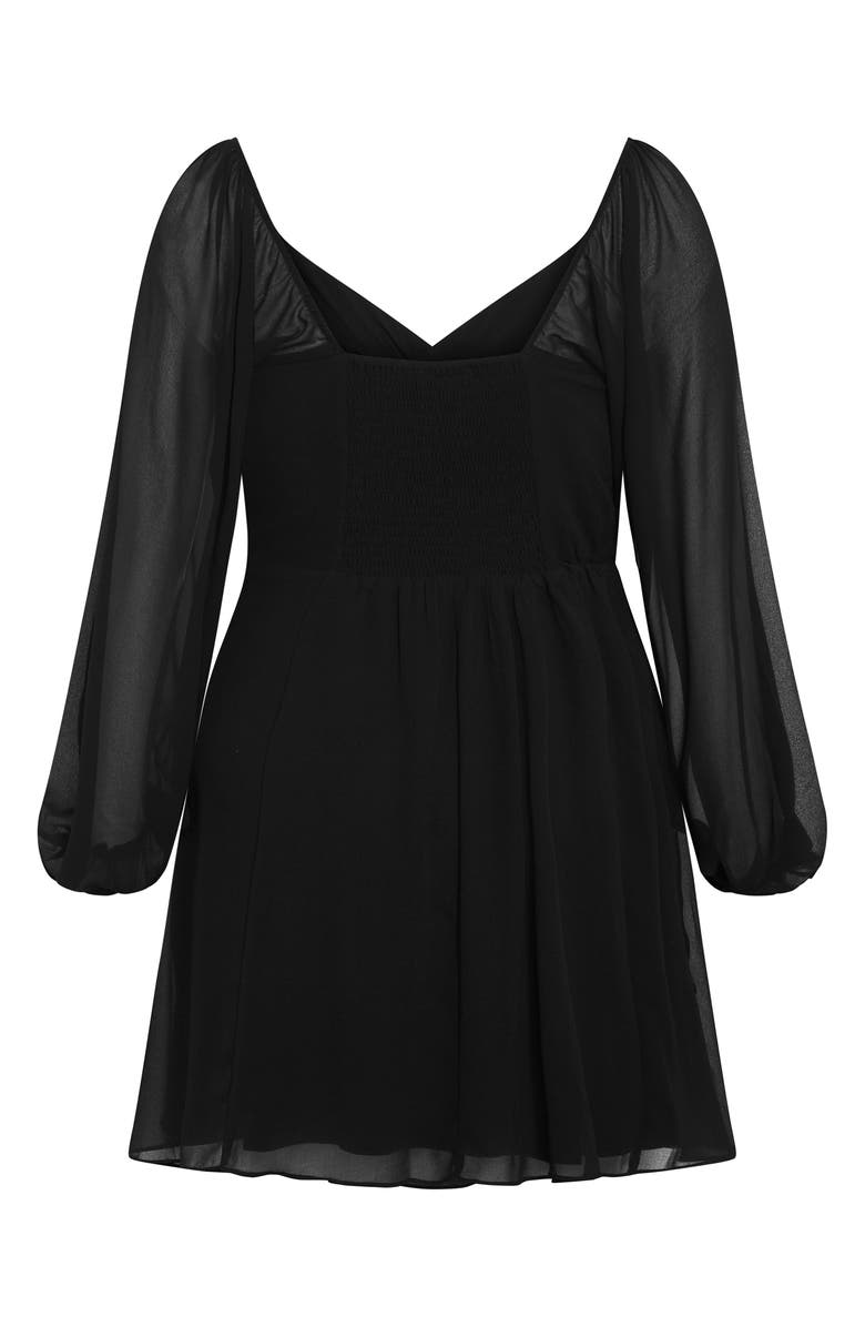 City Chic Flirty Flounce Long Sleeve Minidress, Alternate, color, 