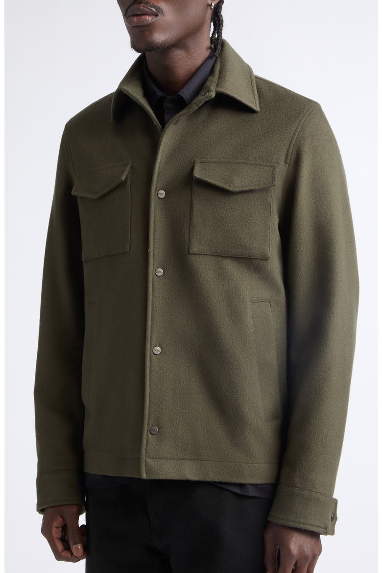 Wool & Cashmere Shirt Jacket, Alternate, color, 7780 ARMY GREEN