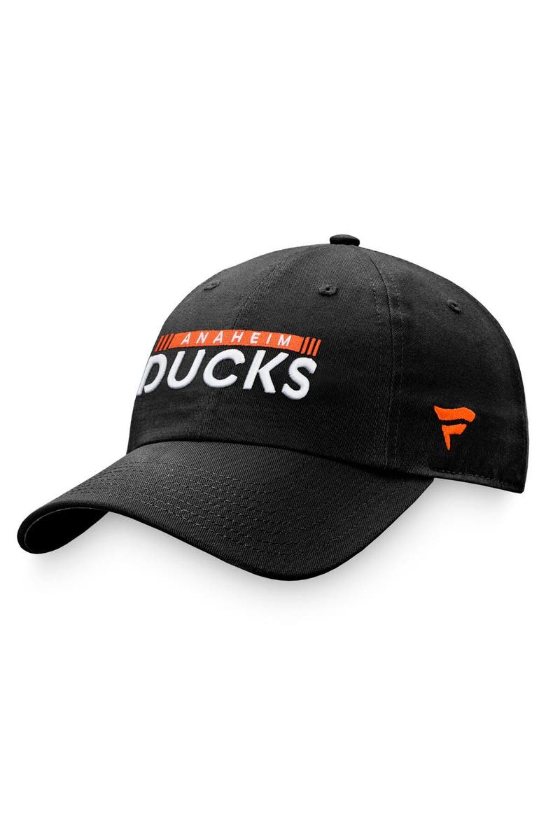 FANATICS Men's Fanatics Branded Black Anaheim Ducks Authentic Pro Rink Adjustable Hat, Main, color, 
