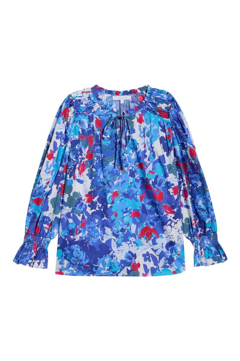Canvas Floral Print Shirt, Alternate, color, CREAM-BLUE