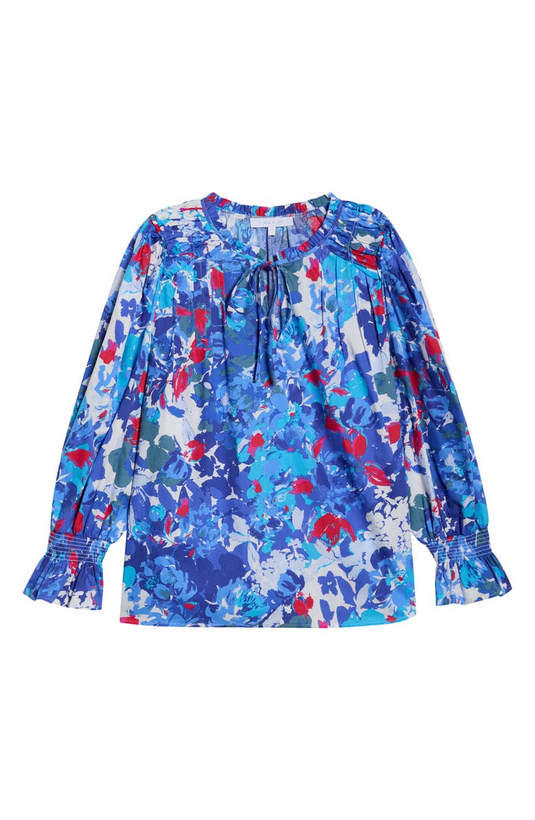 SUGARLIPS Canvas Floral Print Shirt, Alternate, color, Cream-Blue
