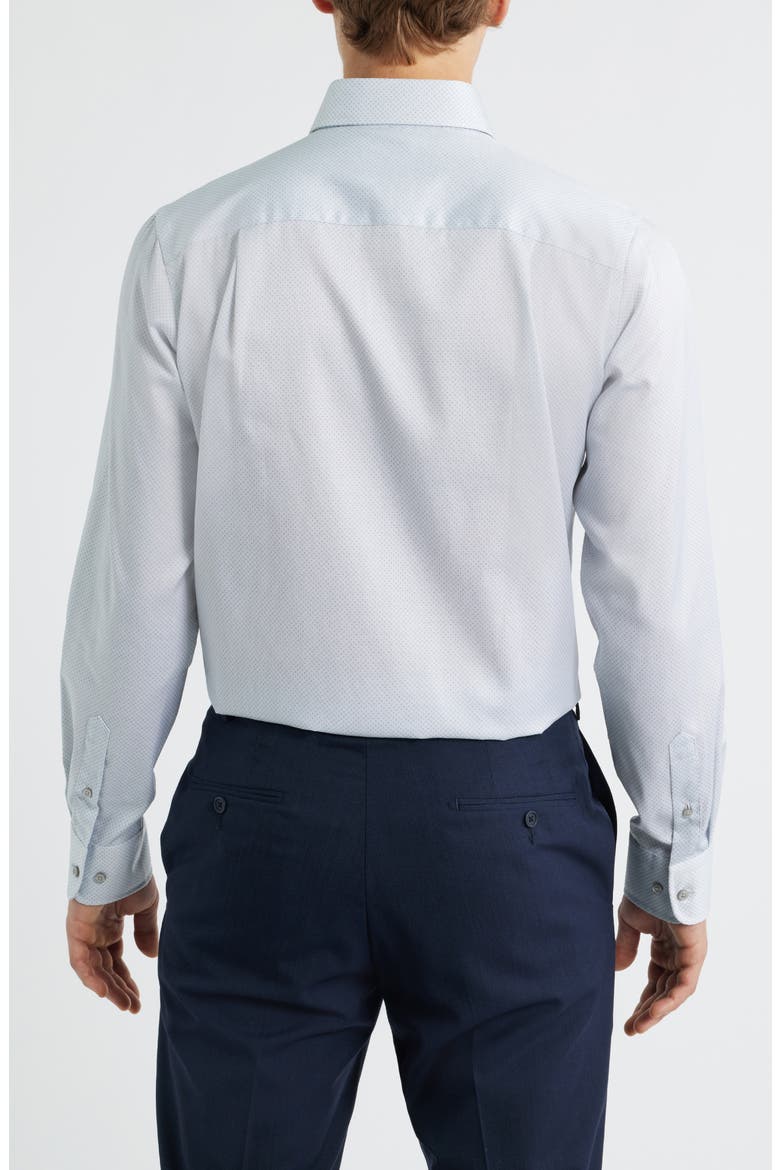 Trim Fit Geo Print Cotton Dress Shirt, Alternate, color, PEARL