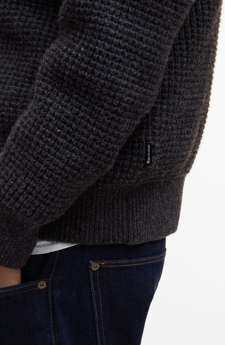 Barbour Gearstone Zip Shoulder Wool Sweater, Alternate, color, Charcoal Marl