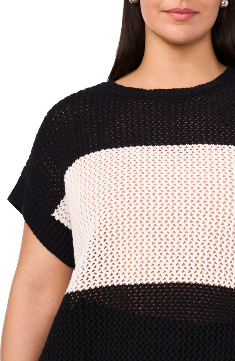 Halogen<sup>®</sup> Colorblock Open Stitch Cotton Sweater, Alternate, color, 