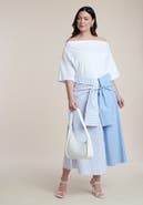 ELOQUII Tie-Waist Poplin Maxi Skirt