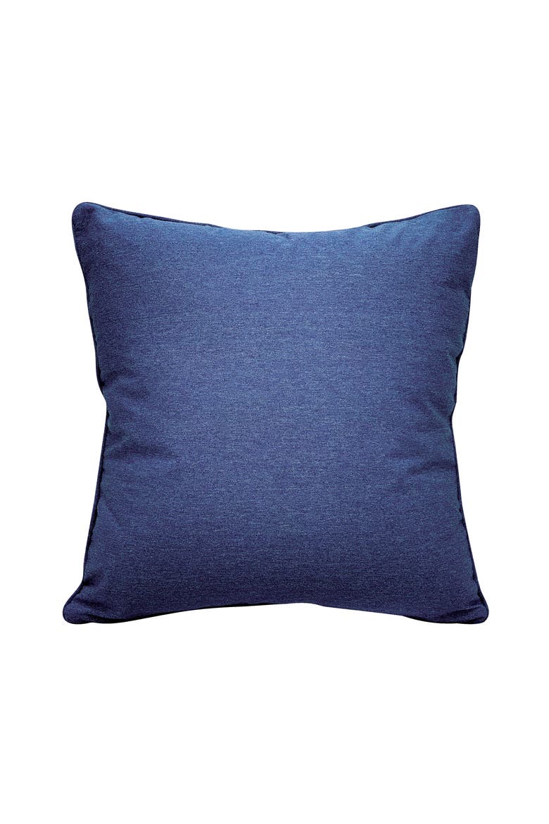 Indigo Series Morris Thistle Embroidered Indoor/Outdoor Decorative Accent Throw Pillow, Alternate, color, Blue
