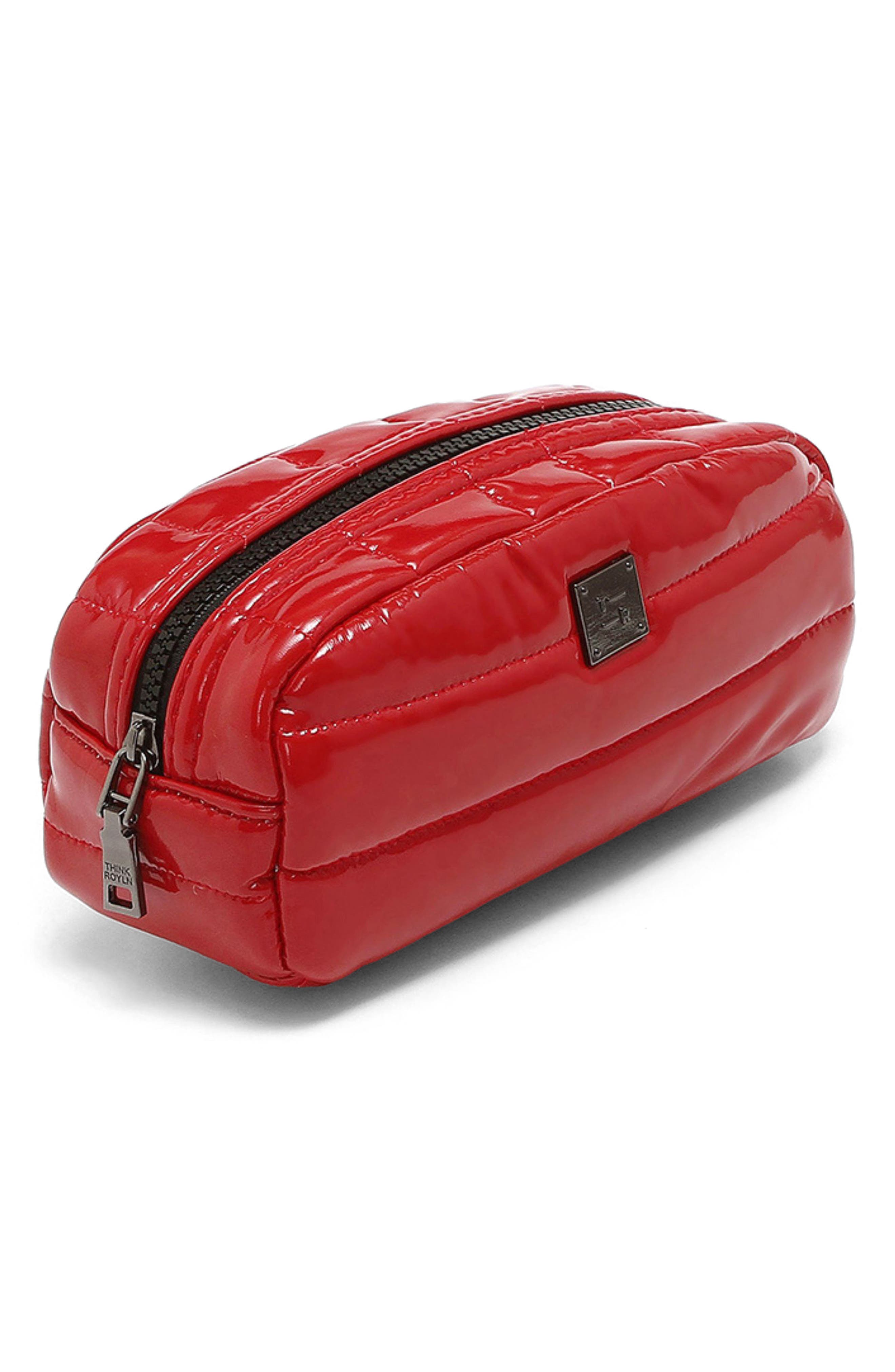 Touch-Up Carryall Faux Leather Essentials Pouch, Alternate, color, LIPSTICK PATENT