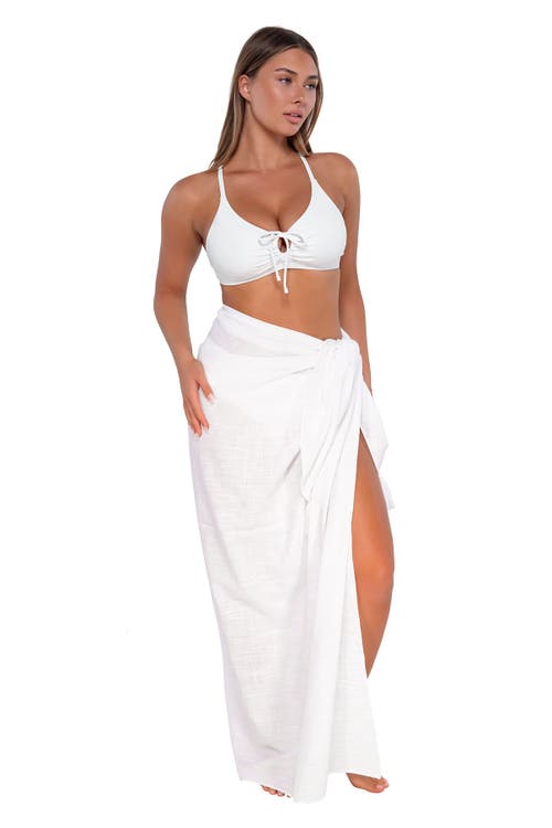 Sunsets Paradise Pareo In White Lily