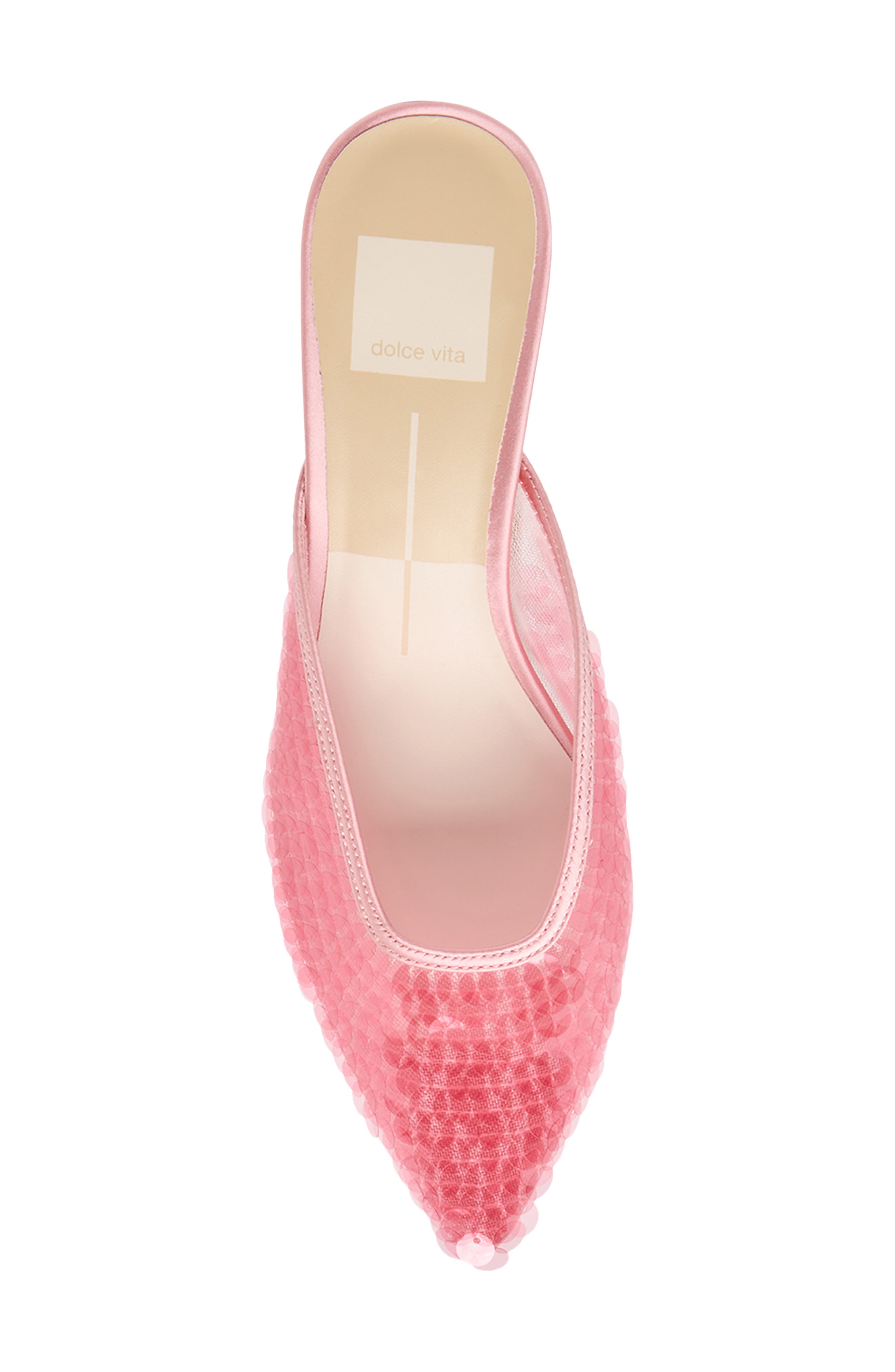 Cleo Shimmer Kitten Heel Mule, Alternate, color, LIGHT PINK SEQUIN