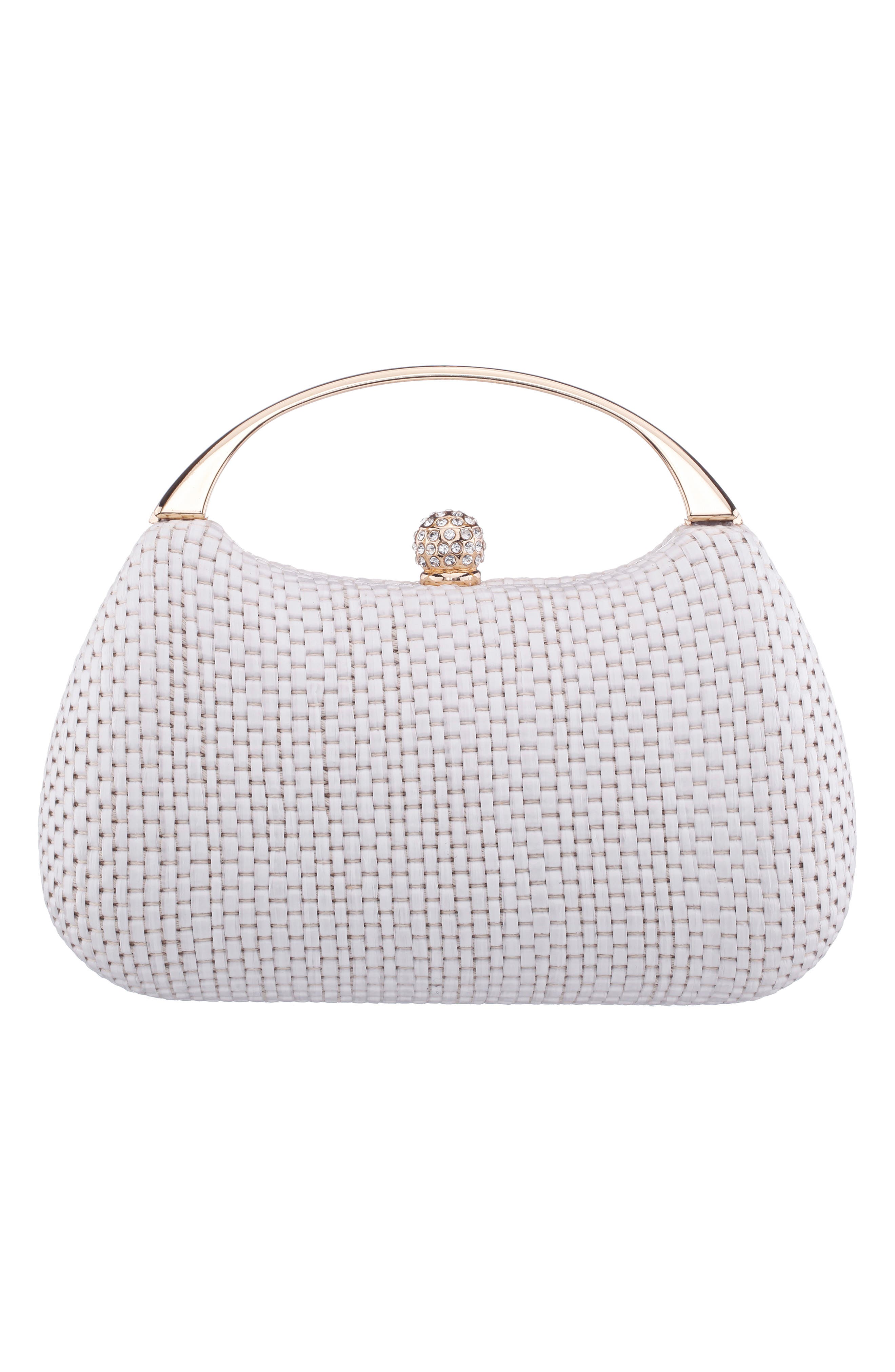 Nina Brando Frame Clutch, Alternate, color, White