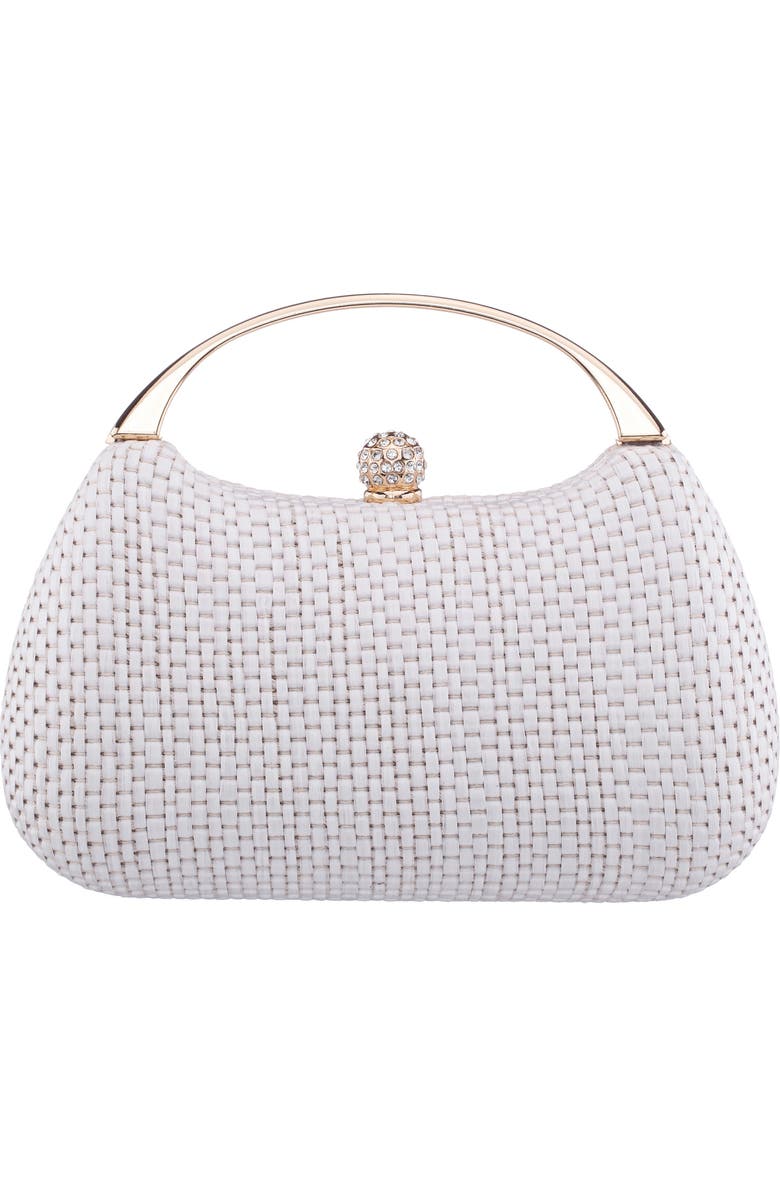 Nina Brando Frame Clutch, Alternate, color, White
