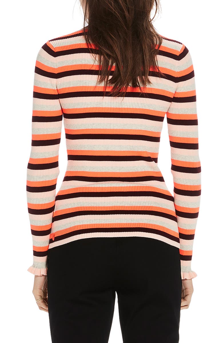 Scotch & Soda Stripe Ruffle Cuff Sweater, Alternate, color,