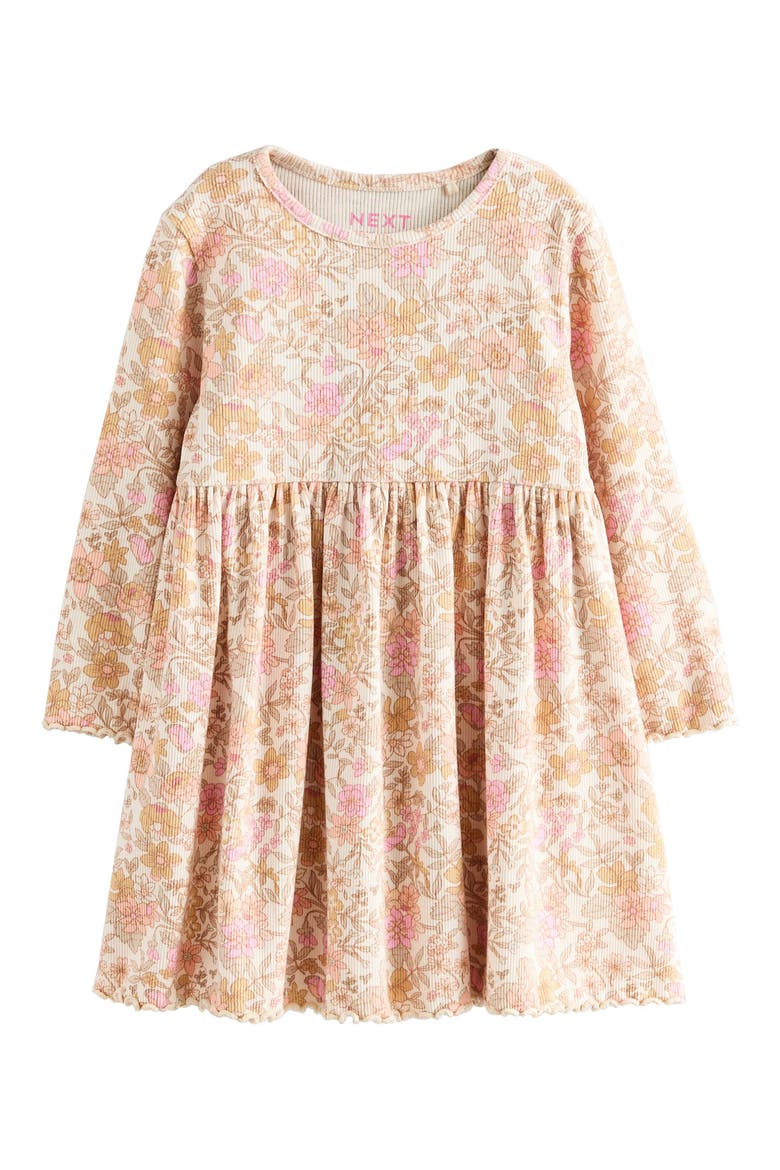 Kids' Long Sleeve Stretch Cotton Rib Dress, Main, color, PINK