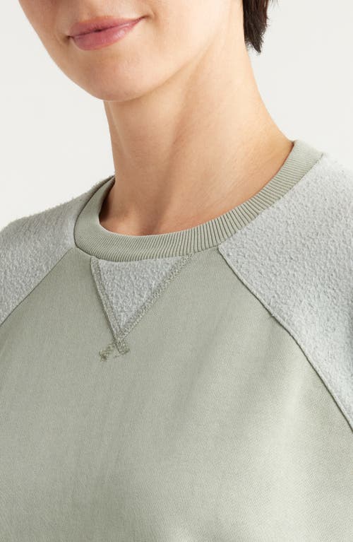 Marine Layer Cloud Nine Mixed Media Cotton Blend Crop Sweatshirt In Shadow