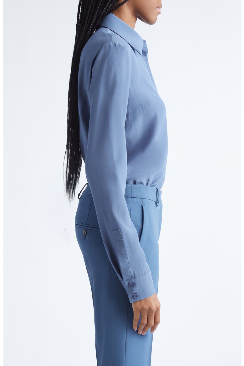 Hansen Silk Crêpe de Chine Shirt, Alternate, color, STEEL
