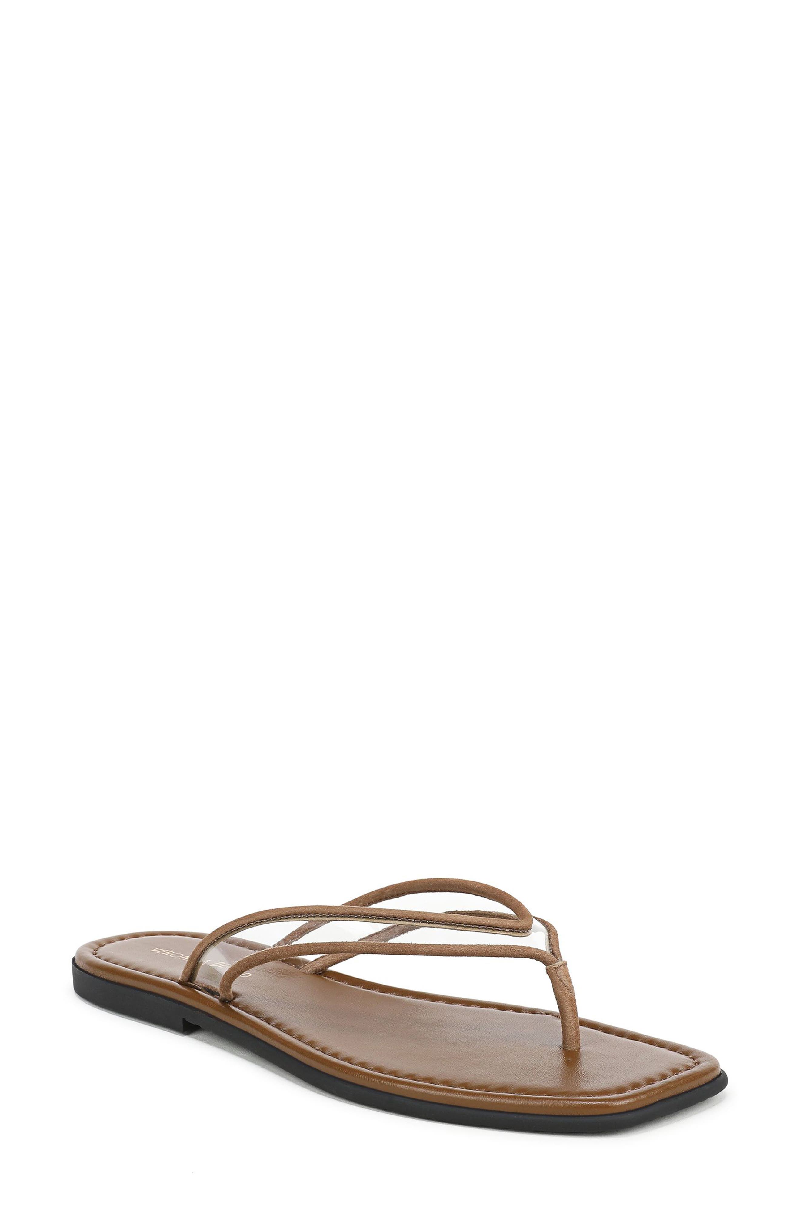 Veronica Beard Clea Flip Flop, Main, color, Clear/ Chestnut