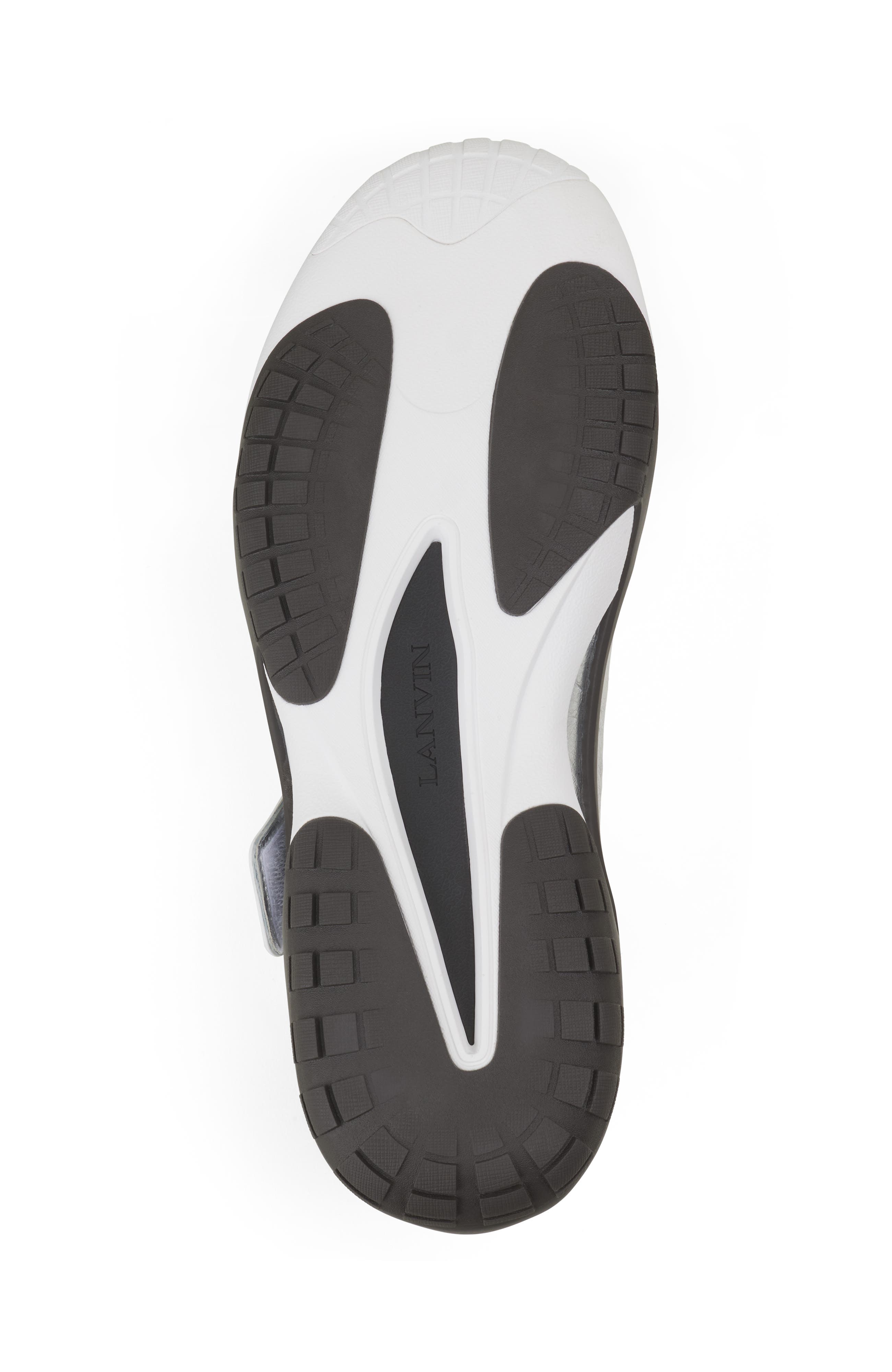 Lanvin Lnv1 Sneakers In Crinkled Metallic Leather, Alternate, color, Black/Silver