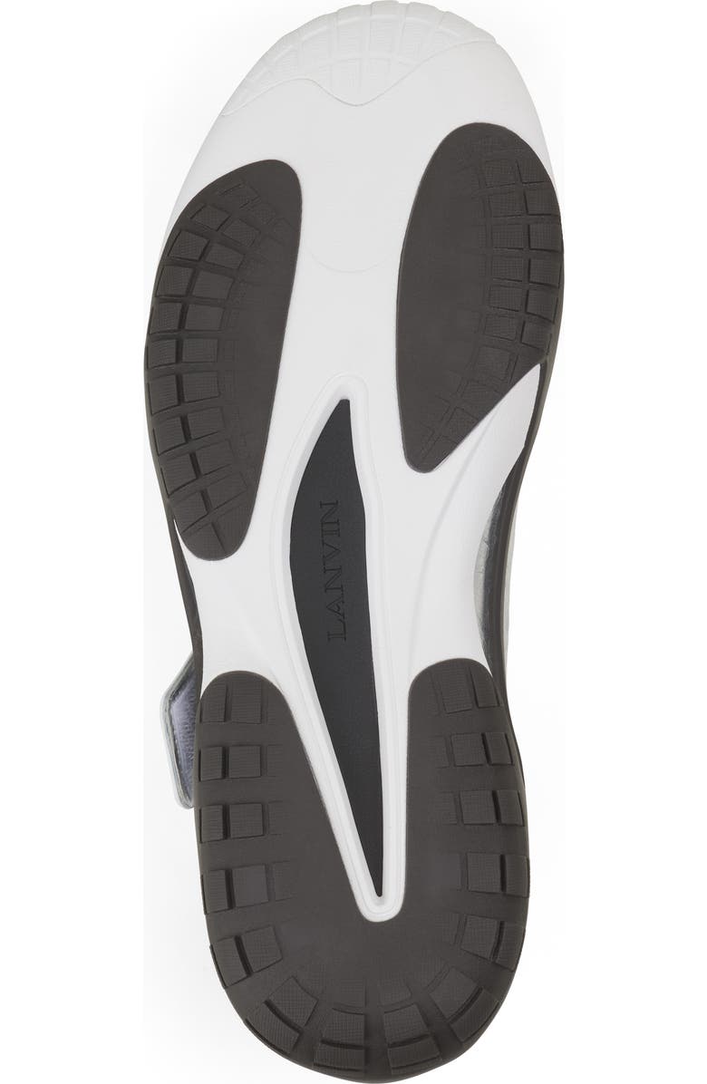 Lanvin Lnv1 Sneakers In Crinkled Metallic Leather, Alternate, color, Black/Silver