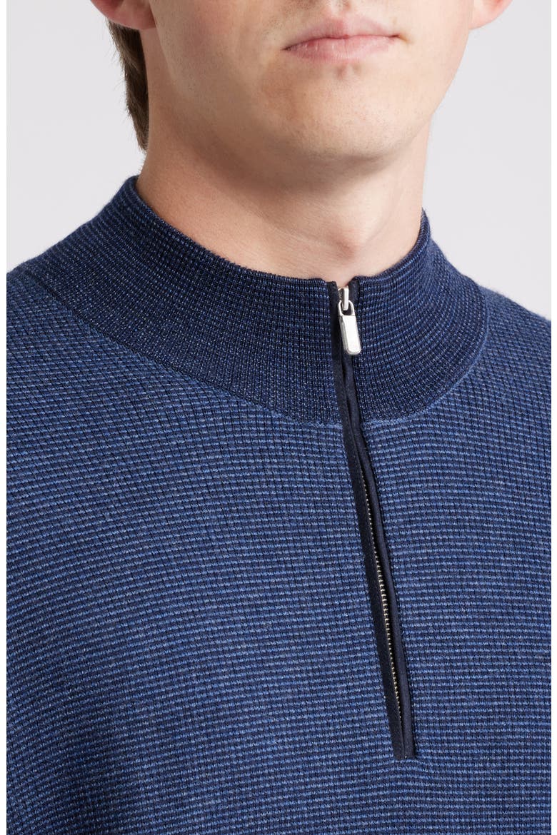 West Merino Wool Quarter Zip Sweater, Alternate, color, BLUE ABYSS