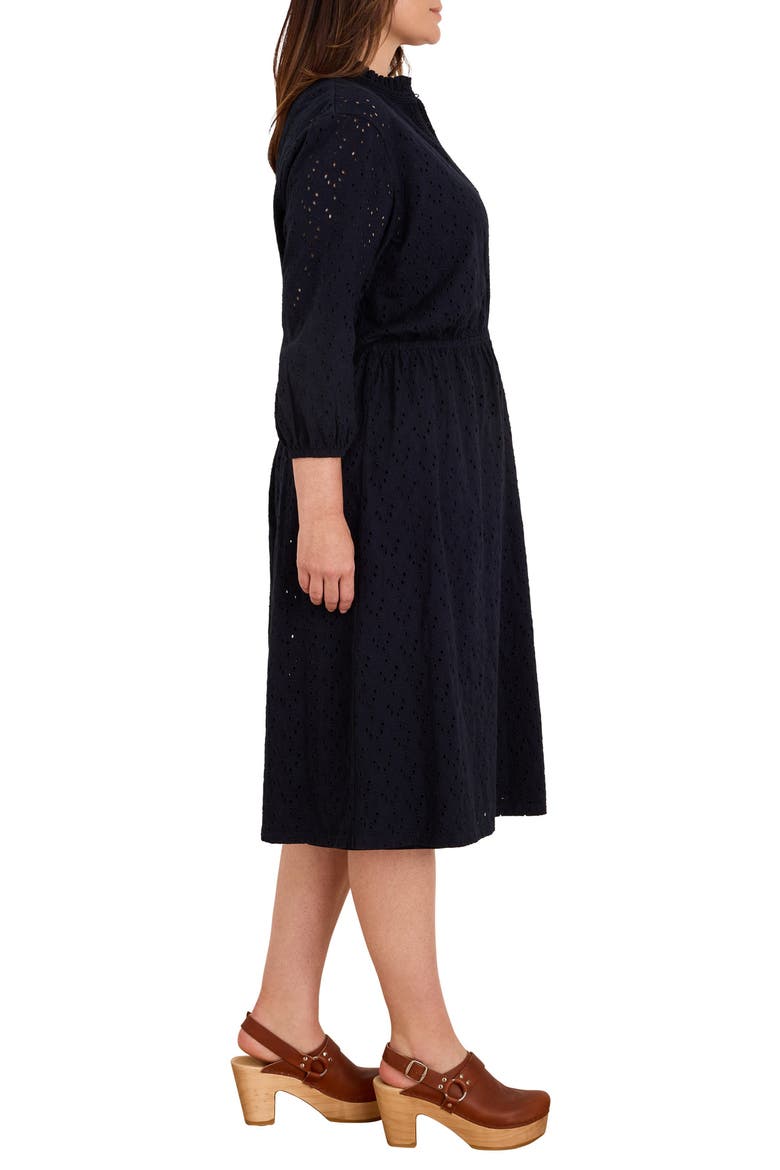 High Tea Knit Eyelet Midi Dress, Alternate, color, DARK INDIGO