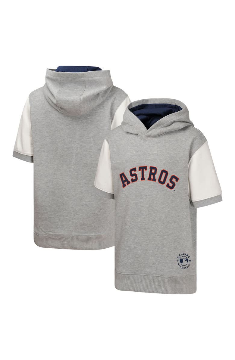 Outerstuff Youth  Heather Gray Houston Astros Line Up Short Sleeve Pullover Hoodie, Main, color, Heather Gray
