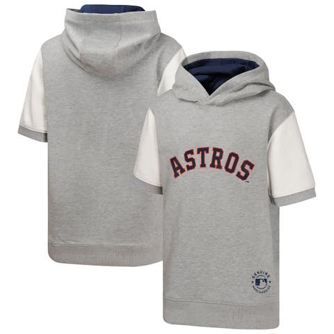 Youth  Heather Gray Houston Astros Line Up Short Sleeve Pullover Hoodie
