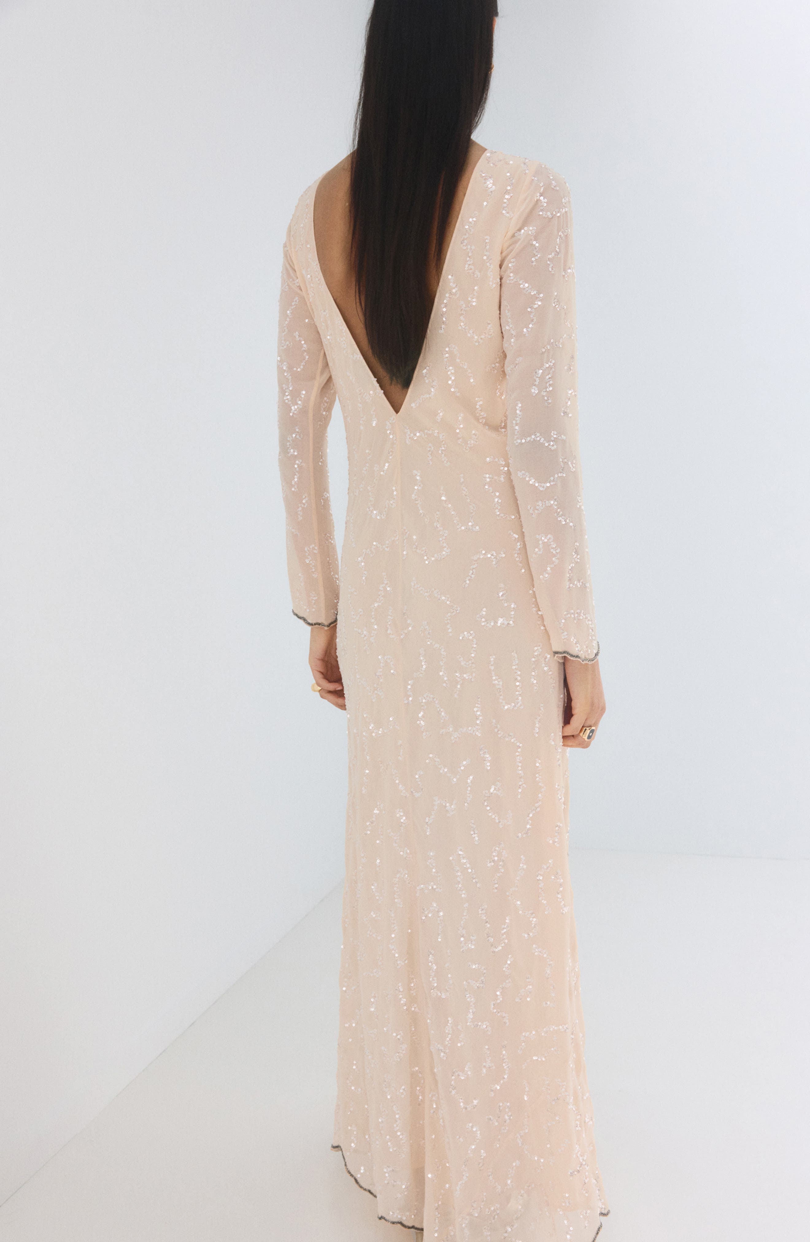 Long Sleeve Sequin Dress - image 2
