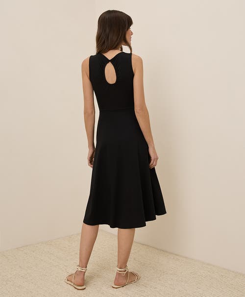 PACT PACT ORGANIC COTTON FIT & FLARE KEYHOLE BACK DRESS